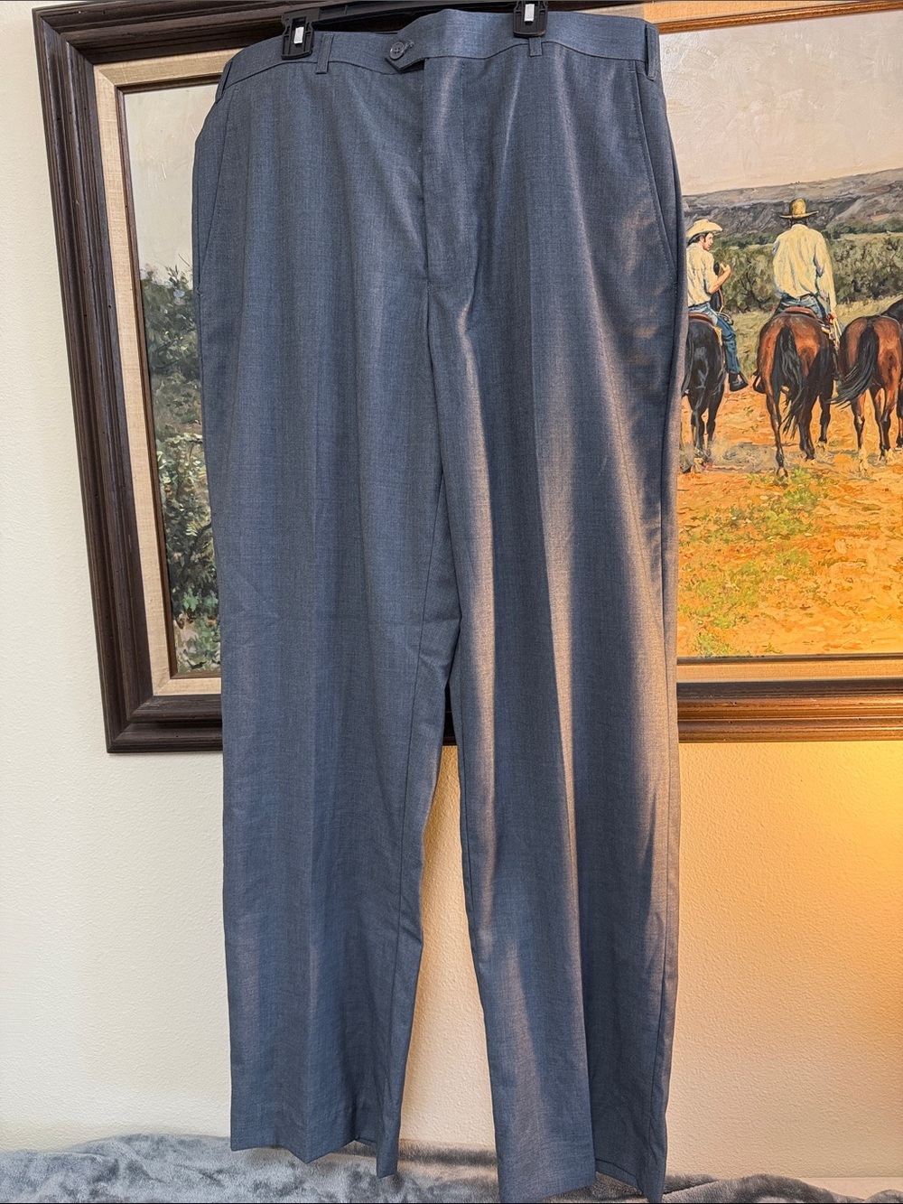 Men's Gray Flat Front Dress Shorts -